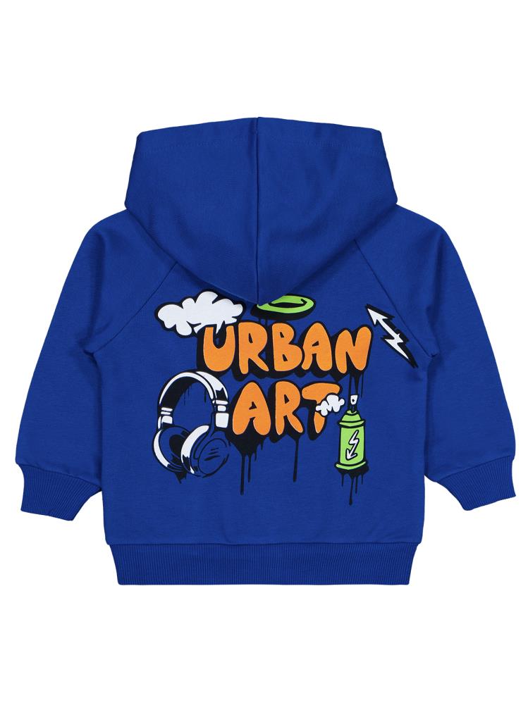 Civil Boys Graffiti Baskılı 2-5 Yaş Hırka - Mavi