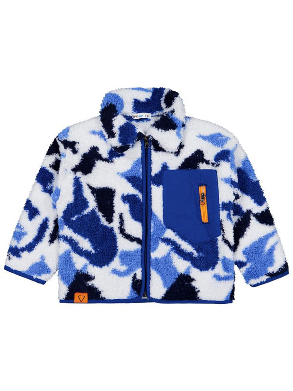 Civil Boys Kamuflaj Desenli Fermuar Cepli 2-5 Yaş Hırka - Mavi