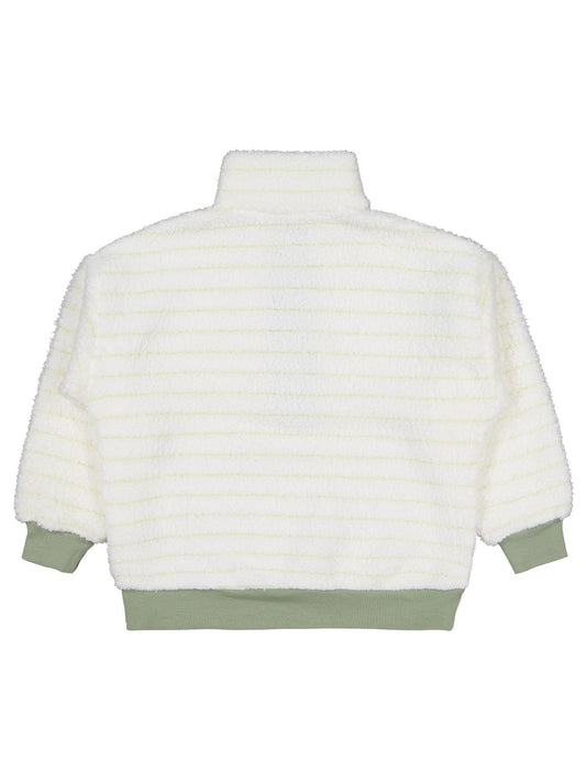 Civil Boys Erkek Çocuk Yakası Patlı Çizgili Sweatshirt | Velsoft Uzun Kol | Okul Kreş ve Günlük Kullanım - Yeşil