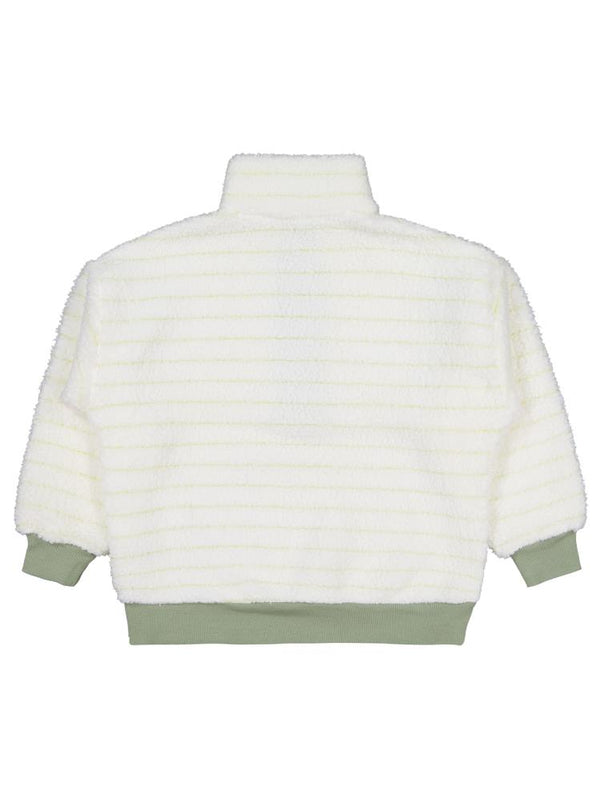 Civil Boys Yakası Patlı Çizgili 6-9 Yaş Sweatshirt - Yeşil