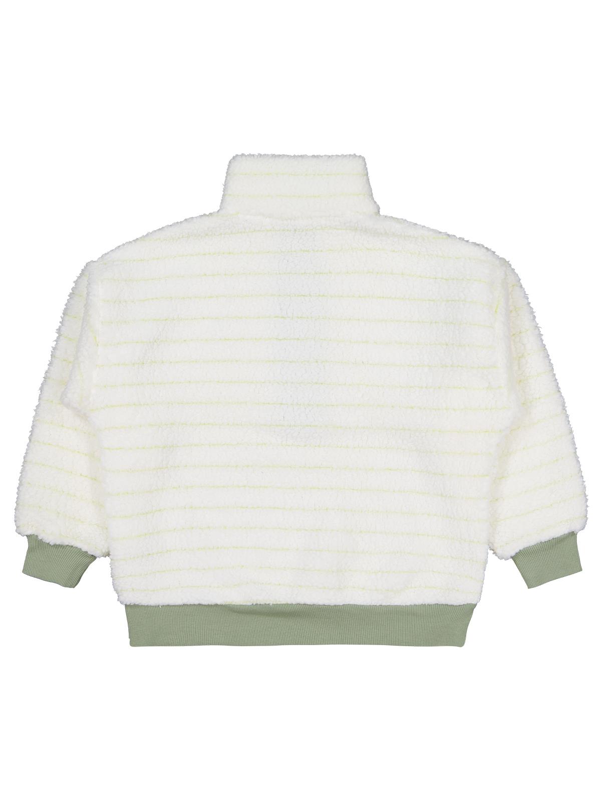 Civil Erkek Çocuk Yakası Patlı Çizgili Sweatshirt | Velsoft Uzun Kol | Okul Kreş ve Günlük Kullanım - Yeşil