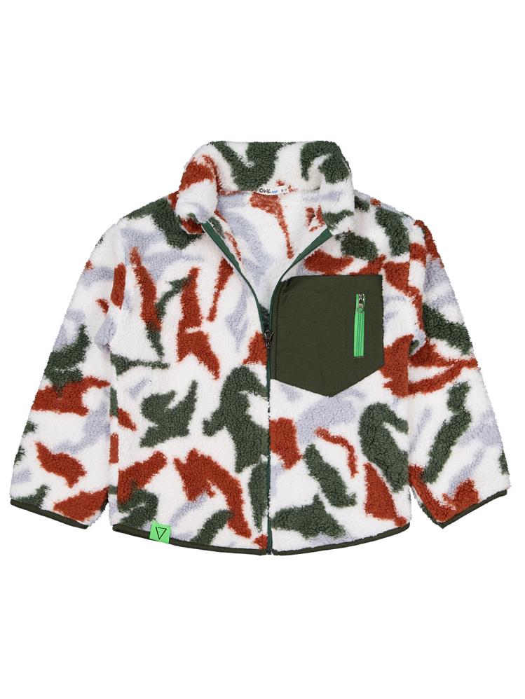 Civil Boys Kamuflaj Desenl Fermuar Cepli 6-9 Yaş Hırka - Yeşil