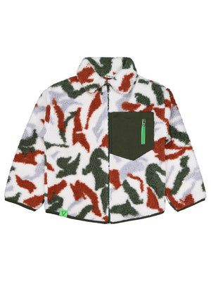 Civil Boys Kamuflaj Desenl Fermuar Cepli 6-9 Yaş Hırka - Yeşil