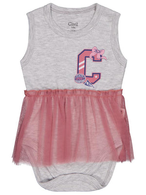 Civil Baby C Baskılı 0-3 Yaş Çıtçıtlı Badi - Gri