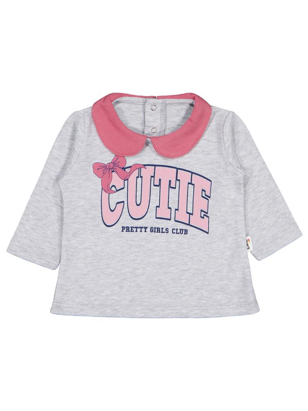 Civil Baby Yakalı Cutıe Baskılı 6-18 Ay Sweatshirt - Gri