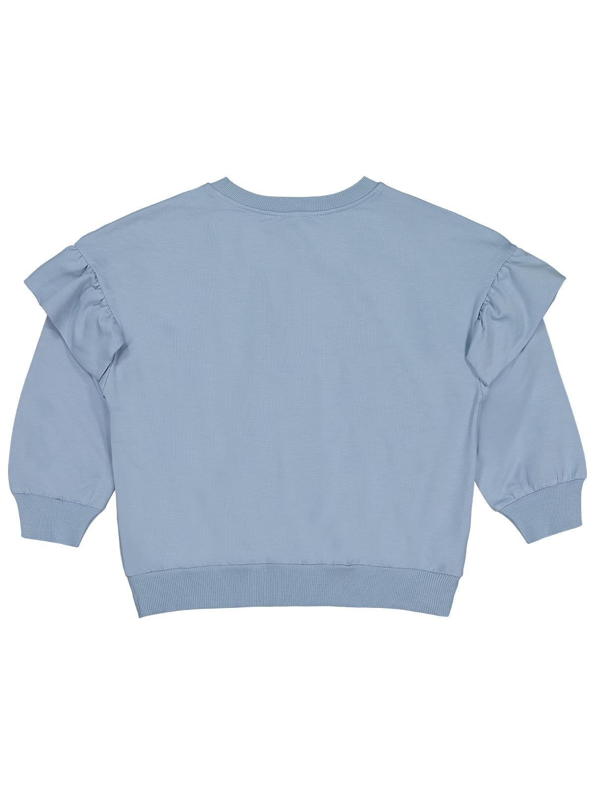 Civil Kız Çocuk Roba Fırfırlı Sweatshirt | 2 İp Uzun Kol | Okul Kreş ve Günlük Kullanım - Mavi