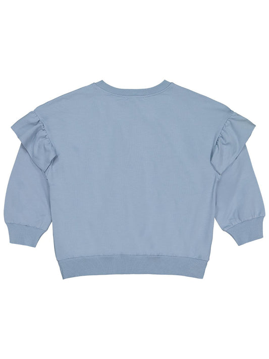 Civil Kız Çocuk Roba Fırfırlı Sweatshirt | 2 İp Uzun Kol | Okul Kreş ve Günlük Kullanım - Mavi