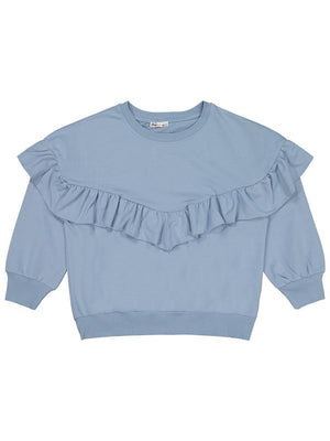 Civil Girls Roba Fırfırlı 10-13 Yaş Sweatshirt - Mavi