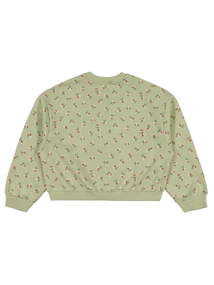 Civil Girls Çıtır Çiçek Desenli 10-13 Yaş Sweatshirt - Haki