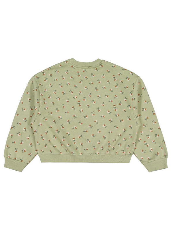 Civil Girls Çıtır Çiçek Desenli 10-13 Yaş Sweatshirt - Haki