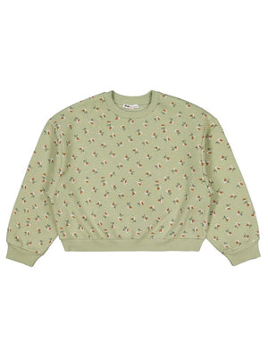 Civil Girls Çıtır Çiçek Desenli 10-13 Yaş Sweatshirt - Haki