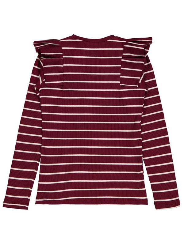 Civil Girls İnce Çizgili 10-13 Yaş Sweatshirt - Bordo