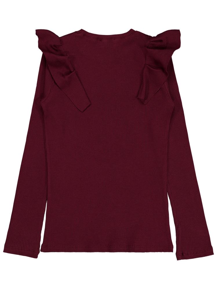 Civil Girls Omuz Fırfırlı 10-13 Yaş Sweatshirt - Bordo