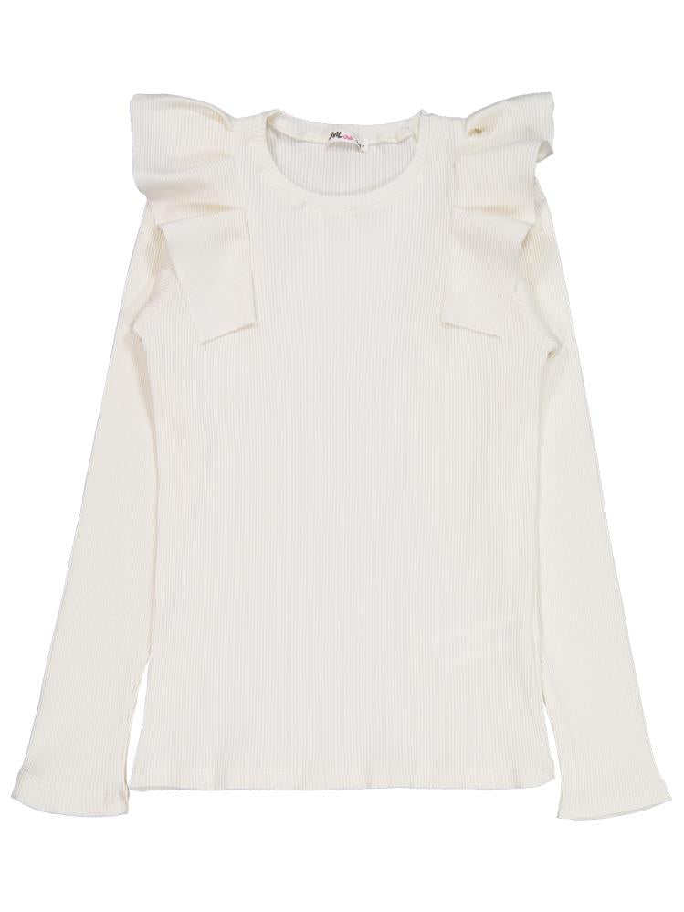 Civil Girls Omuz Fırfırlı 10-13 Yaş Sweatshirt - Ekru