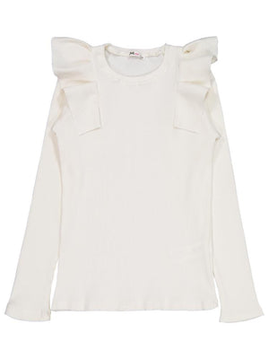 Civil Girls Omuz Fırfırlı 10-13 Yaş Sweatshirt - Ekru