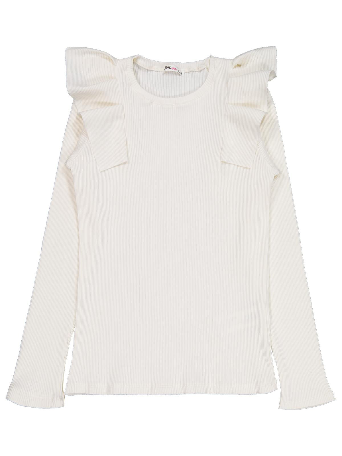 Civil Girls Omuz Fırfırlı 10-13 Yaş Sweatshirt - Ekru