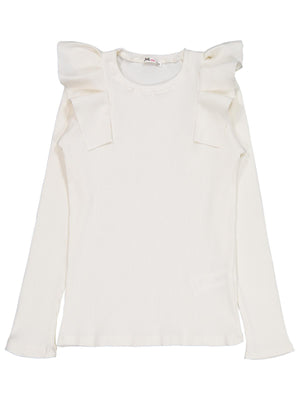 Civil Girls Omuz Fırfırlı 10-13 Yaş Sweatshirt - Ekru