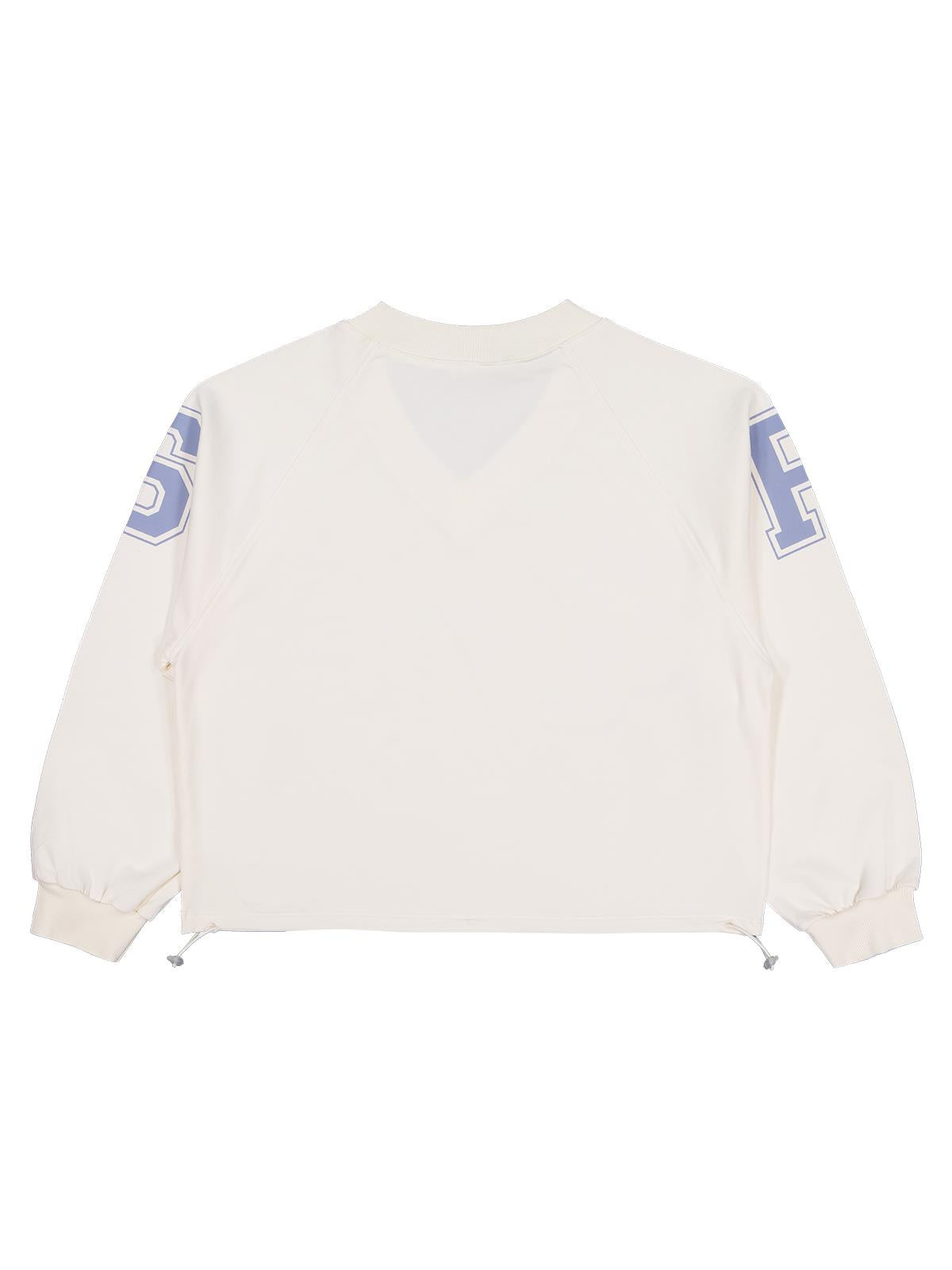 Civil Kız Çocuk Paris Baskılı Sweatshirt | 2 İp Uzun Kol V Yaka | Okul Kreş ve Günlük Kullanım - Ekru