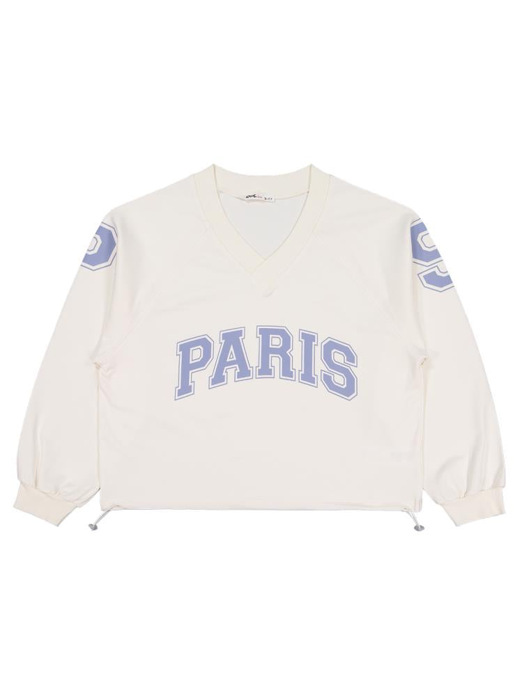 Civil Girls Paris Baskılı 10-13 Yaş Sweatshirt - Ekru