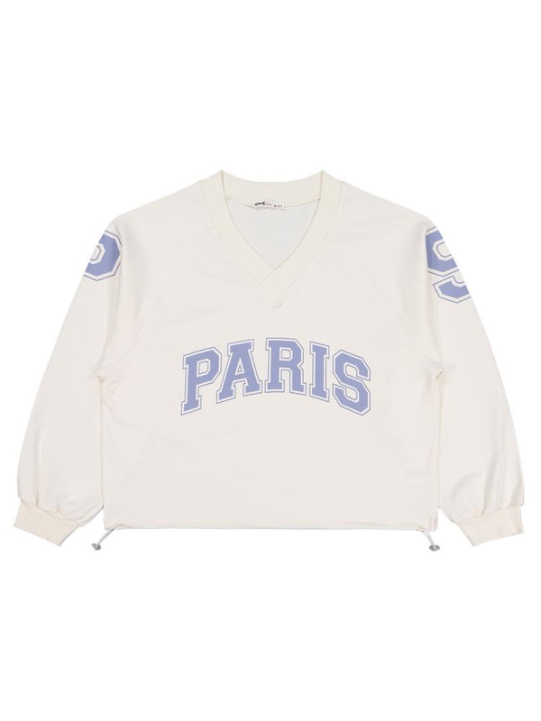 Civil Girls Paris Baskılı 10-13 Yaş Sweatshirt - Ekru