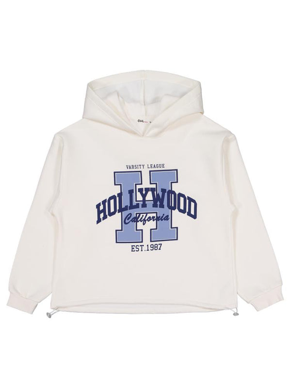 Civil Girls Hollywood Baskılı 10-13 Yaş Sweatshirt - Ekru