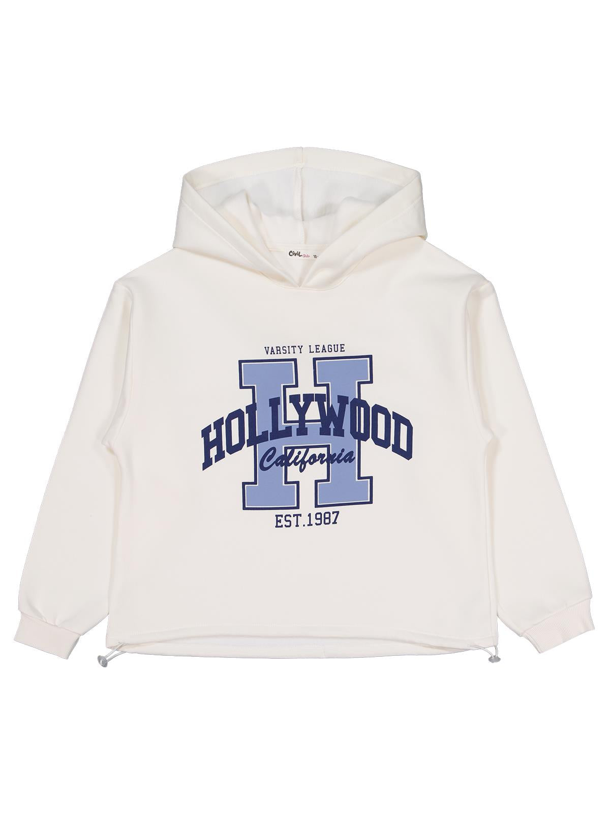 Civil Girls Hollywood Baskılı 10-13 Yaş Sweatshirt - Ekru