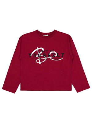 Civil Girls Be Yourself Baskılı 10-13 Yaş Sweatshirt - Bordo