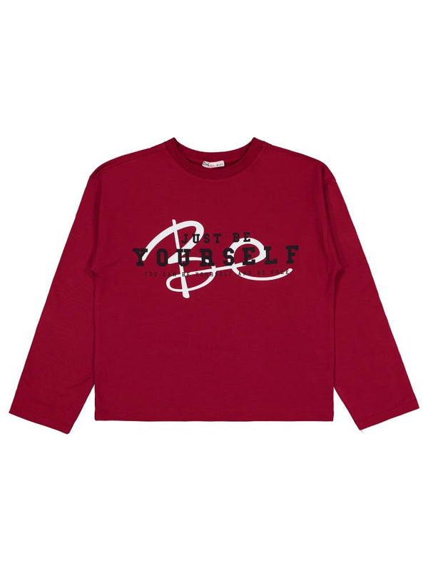 Civil Girls Be Yourself Baskılı 10-13 Yaş Sweatshirt - Bordo