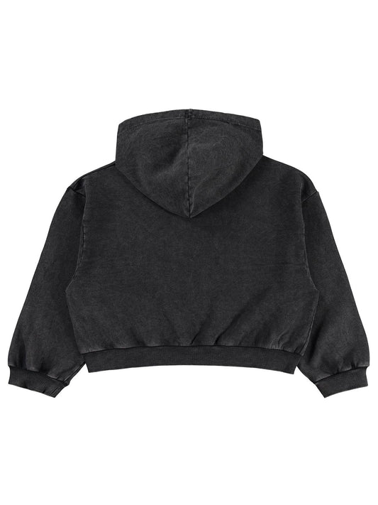 Civil Kız Çocuk Kapisonlu Sweatshirt | 3 İp Şardonsuz Uzun Kol | Okul Kreş ve Günlük Kullanım - Gri