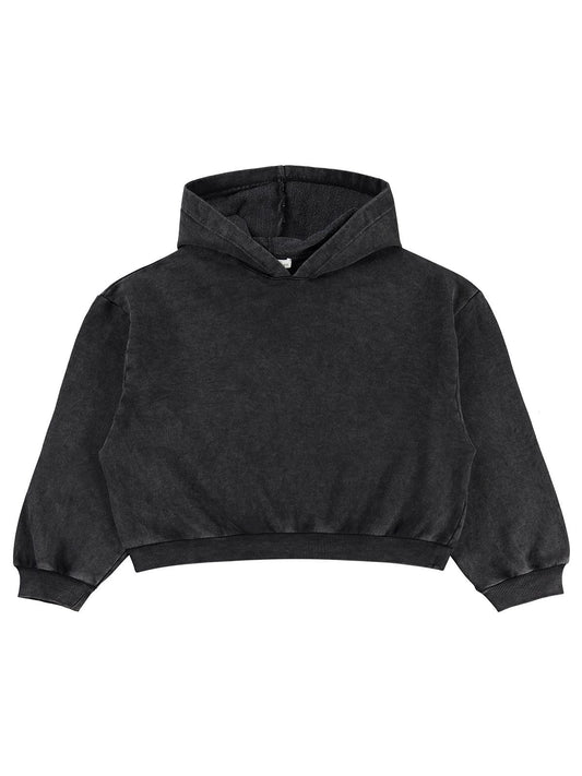 Civil Kız Çocuk Kapisonlu Sweatshirt | 3 İp Şardonsuz Uzun Kol | Okul Kreş ve Günlük Kullanım - Gri