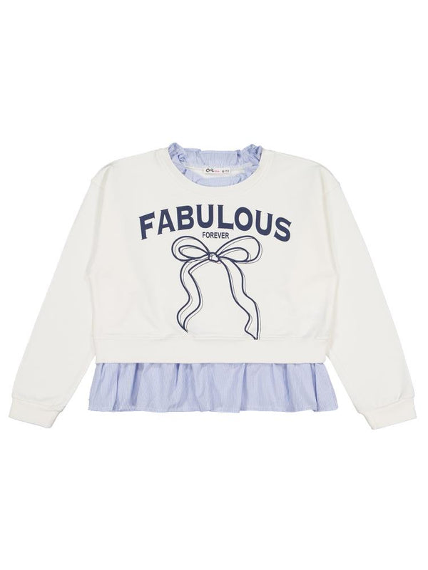 Civil Girls Fabulous Baskılı 10-13 Yaş Sweatshirt - Ekru