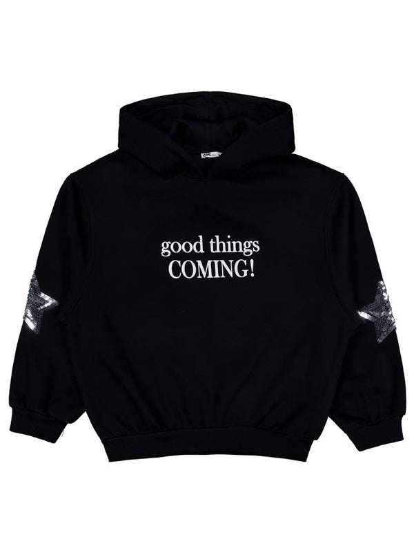 Civil Girls Coming Baskılı 10-13 Yaş Sweatshirt - Siyah