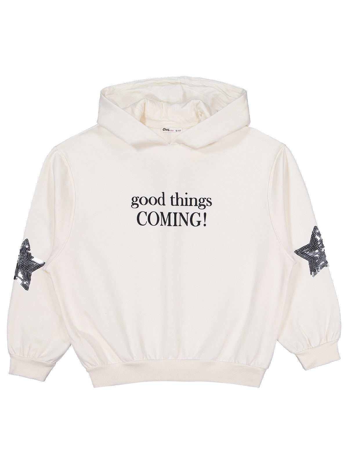 Civil Girls Coming Baskılı 10-13 Yaş Sweatshirt - Ekru