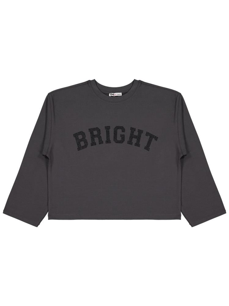 Civil Girls Bright Baskılı 10-13 Yaş Sweatshirt - Gri