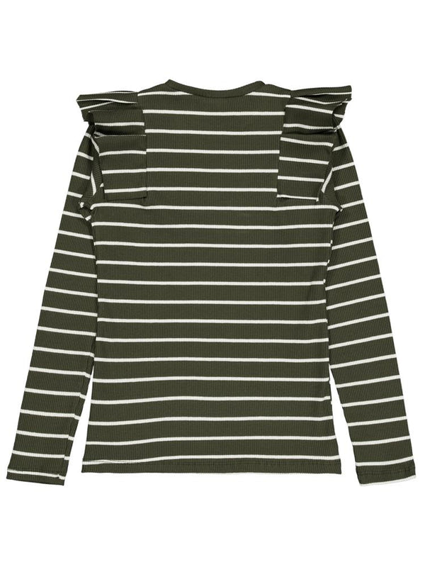 Civil Girls İnce Çizgili 10-13 Yaş Sweatshirt - Haki