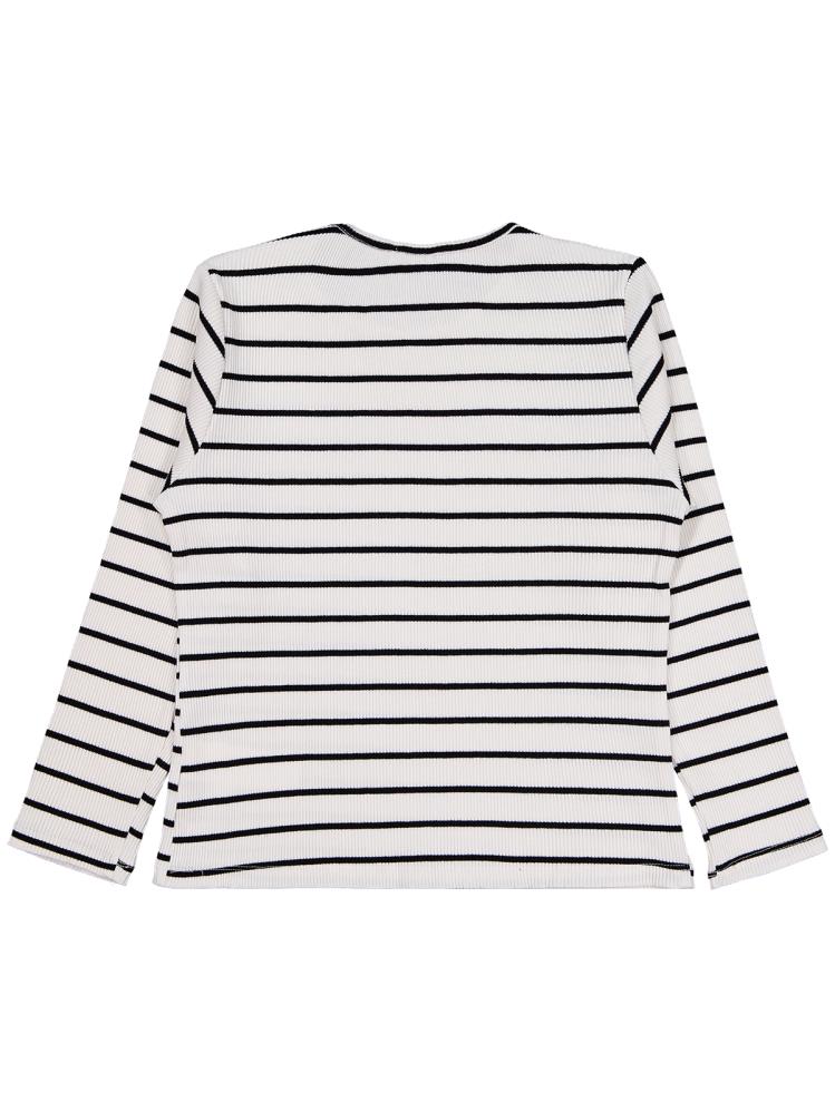 Civil Girls Kalın Çizgili 10-13 Yaş Sweatshirt - Ekru