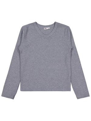 Civil Girls V Yaka 10-13 Yaş Sweatshirt - Gri