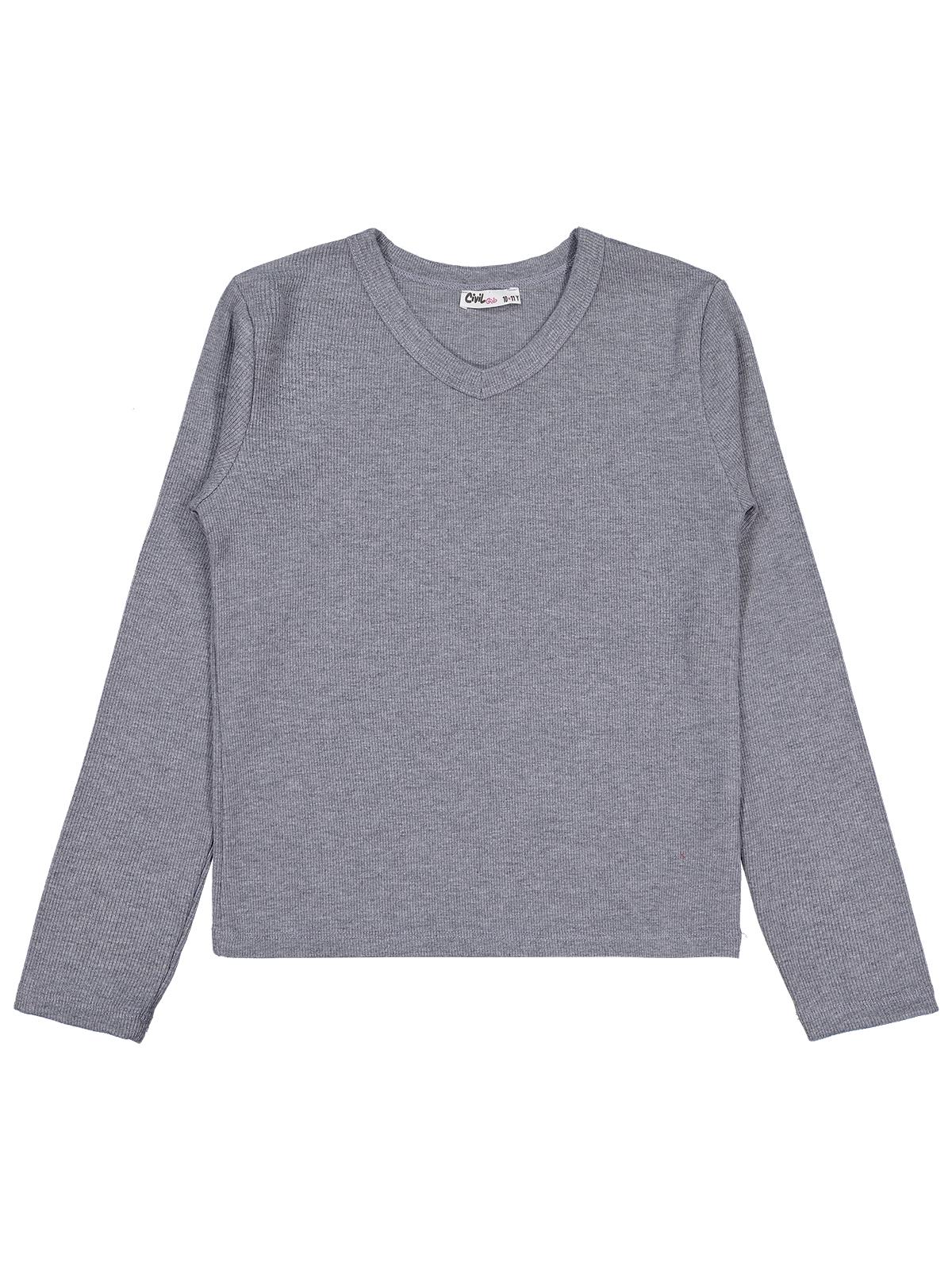 Civil Girls V Yaka 10-13 Yaş Sweatshirt - Gri