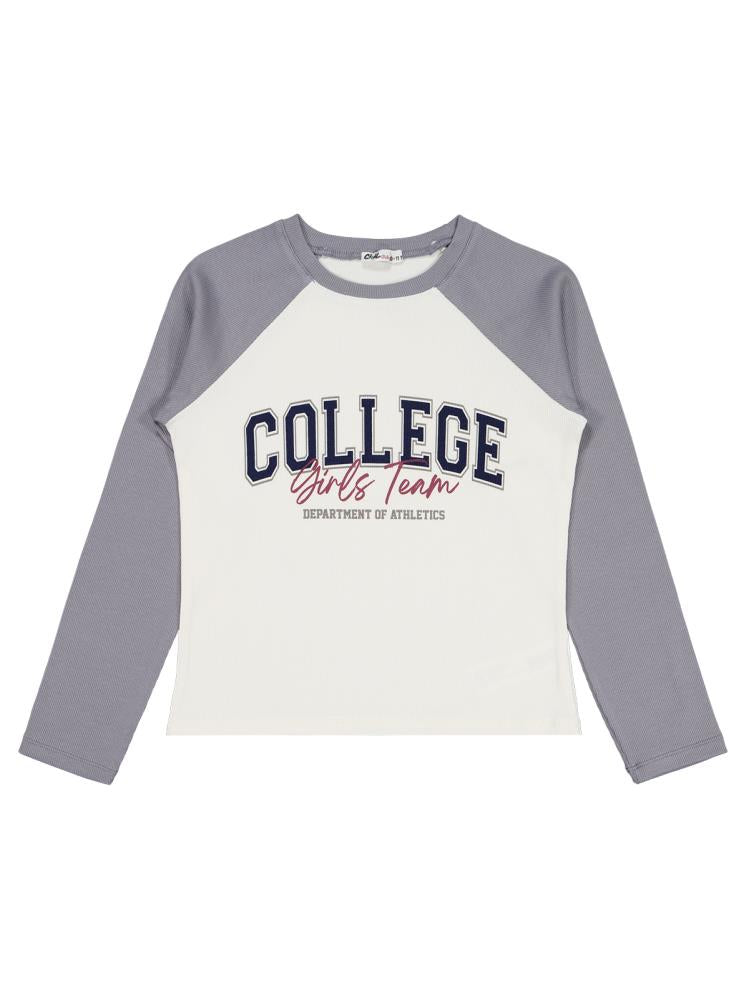 Civil Girls College Baskılı 10-13 Yaş Sweatshirt - Ekru