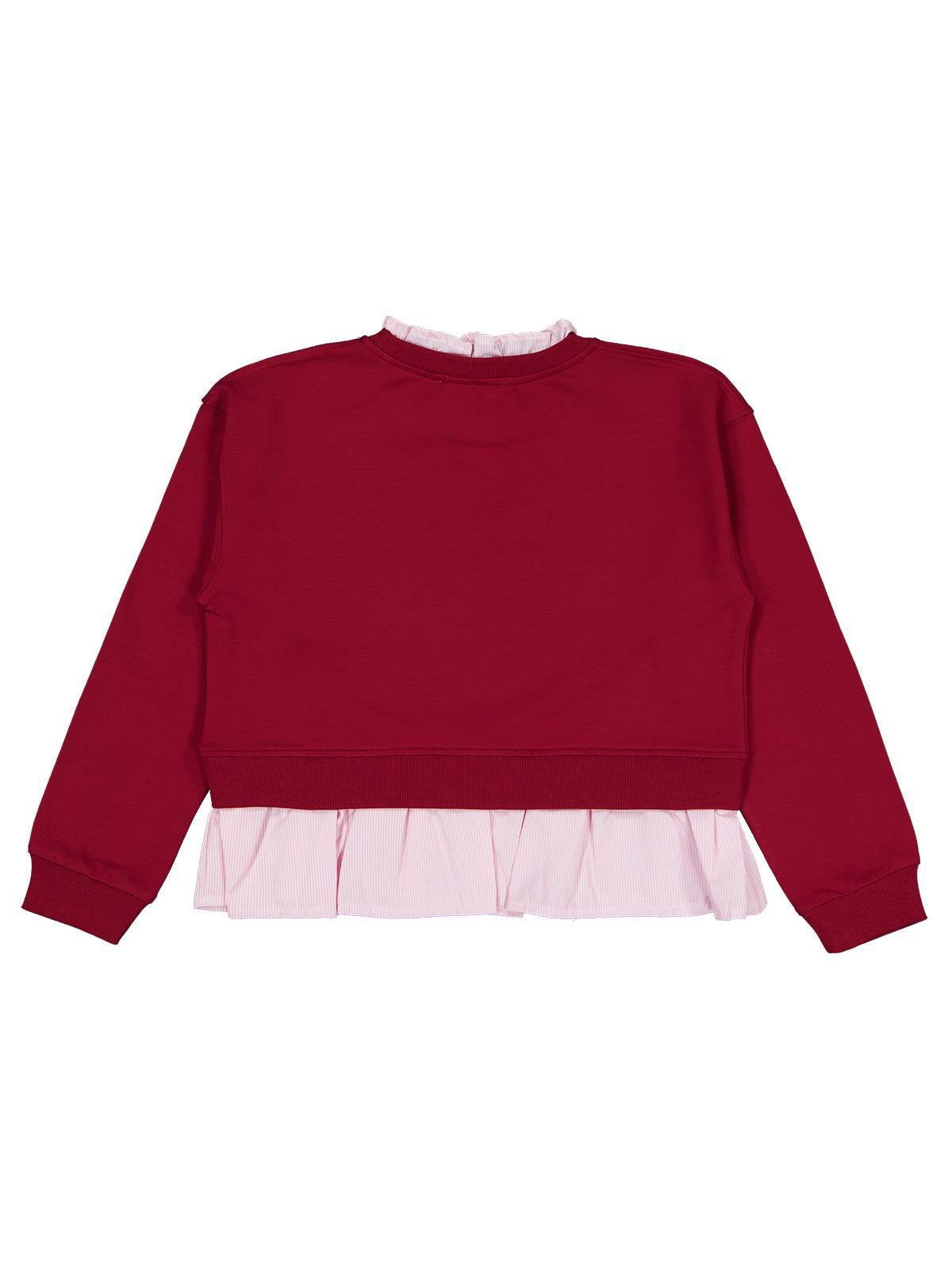 Civil Girls Cool Vibes Baskılı 10-13 Yaş Sweatshirt - Bordo