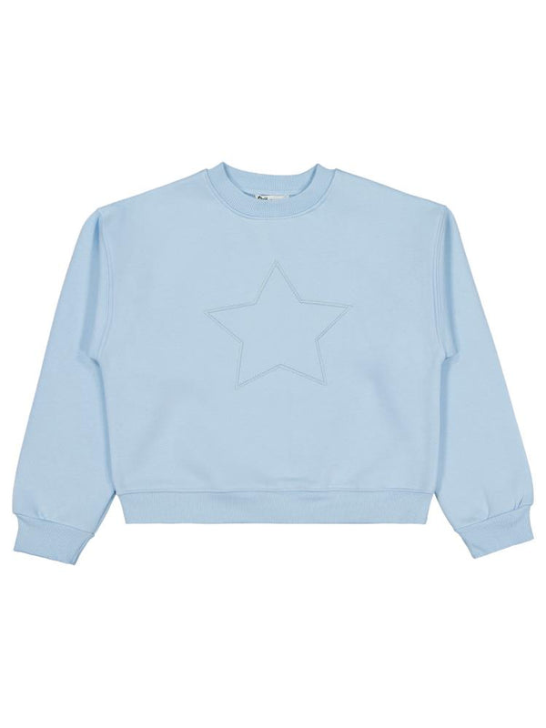 Civil Girls Yıldız Nakışlı 10-13 Yaş Sweatshirt - Mavi
