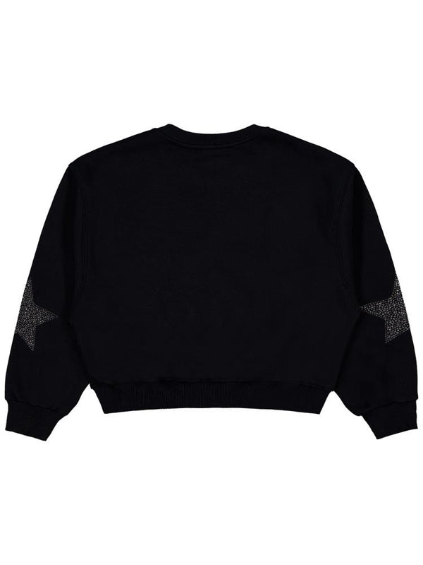 Civil Girls Taşlı Yıldız Nakışlı 10-13 Yaş Sweatshirt - Siyah