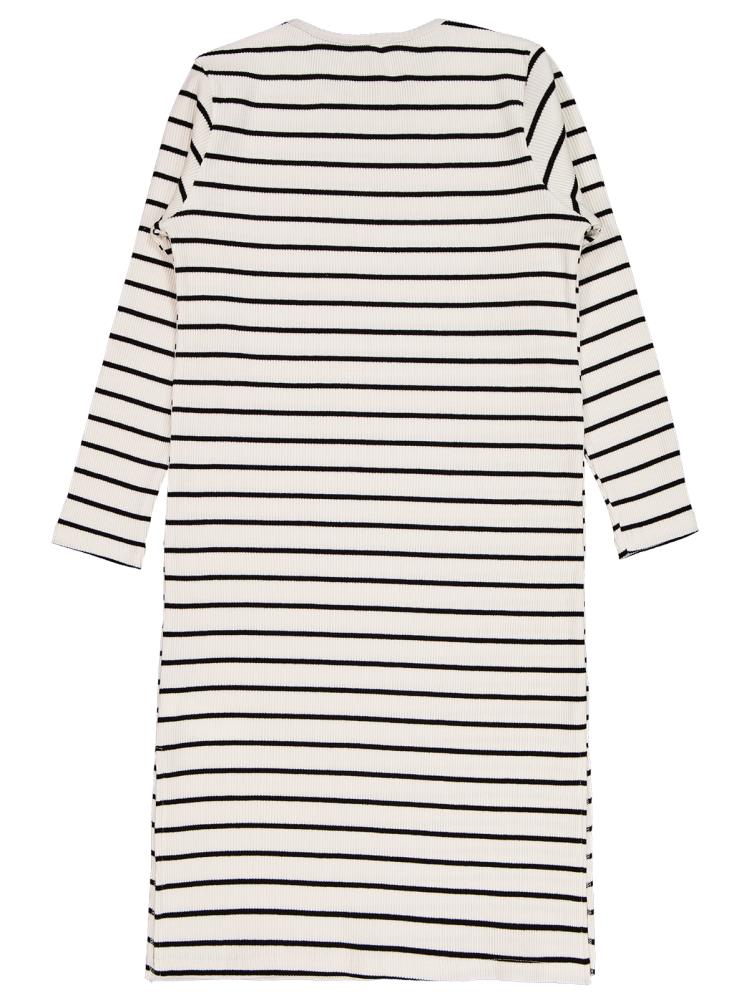 Civil Girls Kalın Çizgili 10-13 Yaş Elbise - Ekru