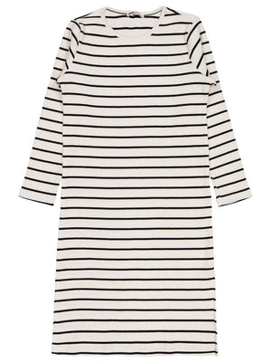 Civil Girls Kalın Çizgili 10-13 Yaş Elbise - Ekru