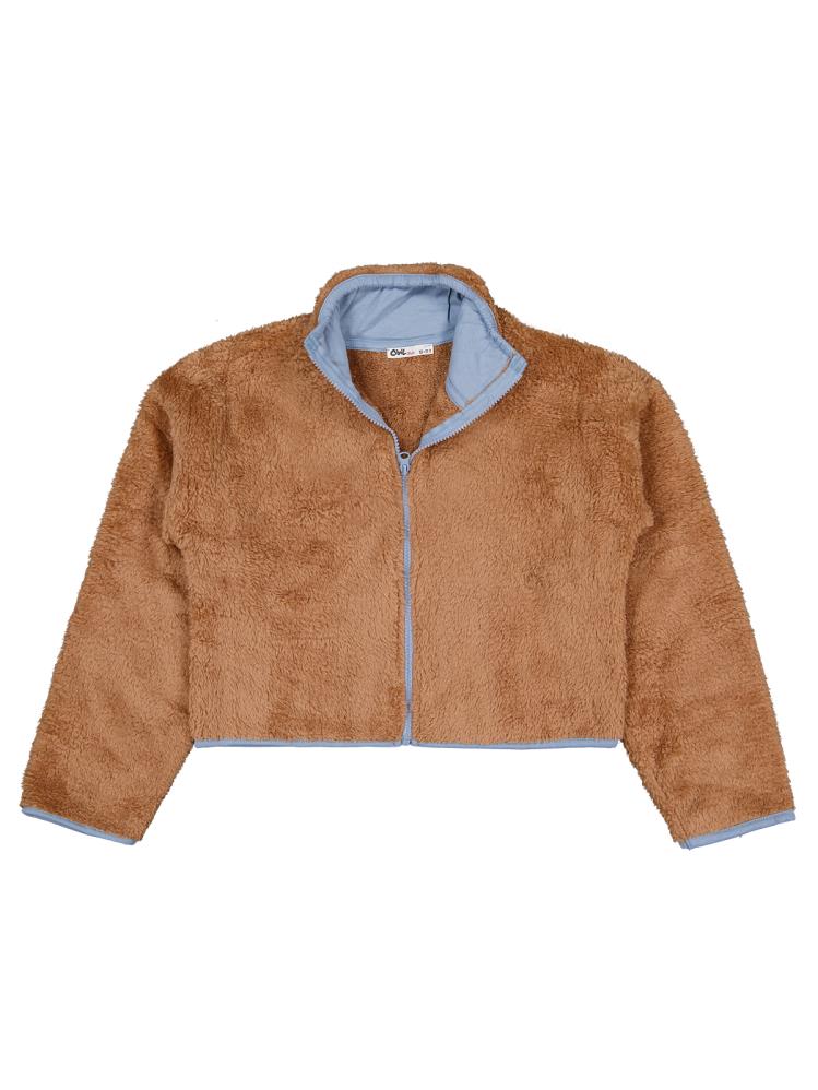 Civil Girls Elcik Aksesuarlı 10-13 Yaş Hırka - Kahverengi