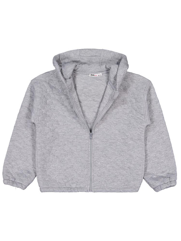 Civil Girls Yıldız Desen 10-13 Yaş Hırka - Gri