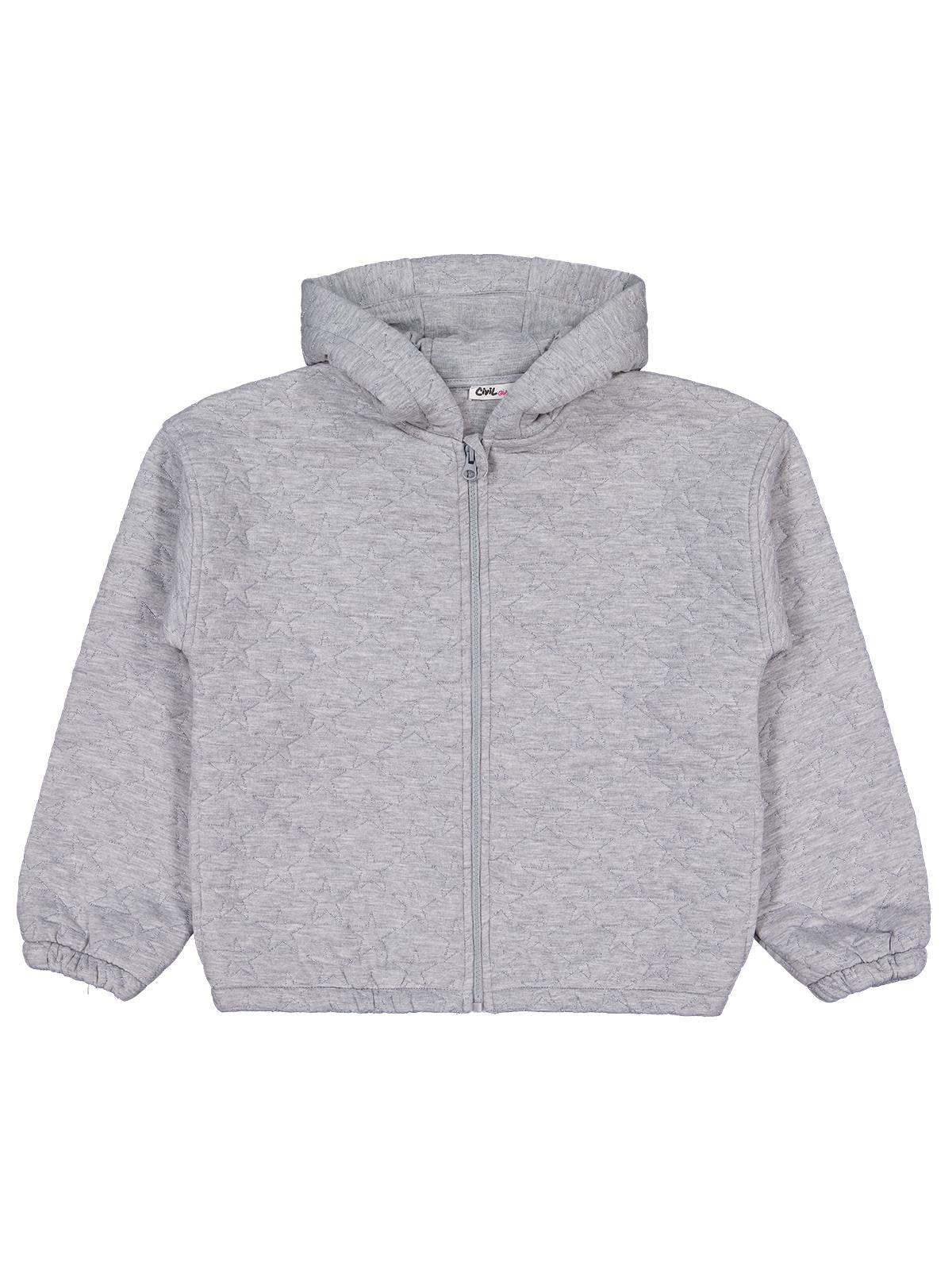 Civil Girls Yıldız Desen 10-13 Yaş Hırka - Gri
