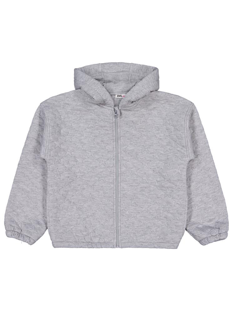 Civil Girls Yıldız Desen 10-13 Yaş Hırka - Gri