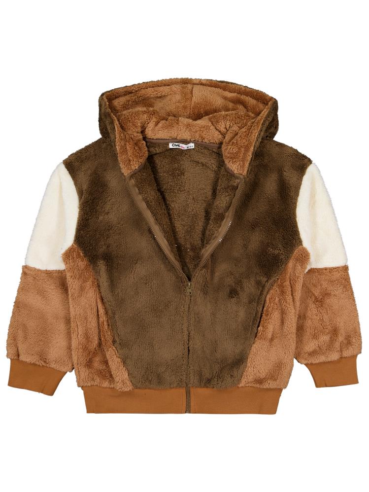 Civil Girls Kolu Renkli 10-13 Yaş Hırka - Kahverengi