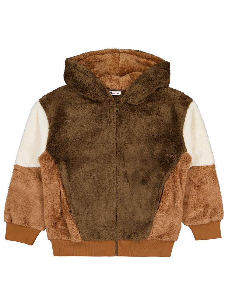 Civil Girls Kolu Renkli 10-13 Yaş Hırka - Kahverengi